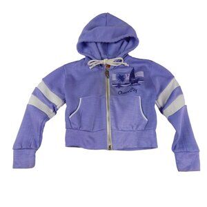 VINTAGE Toddler Purple Zip Front Ocean City Hoodie Sweatshirt by Gia Togs Size 2